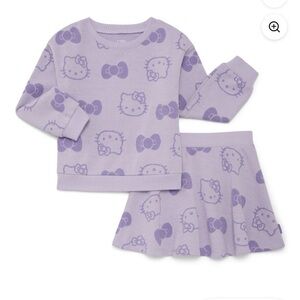 New Sanrio Hello Kitty Intarsia knit Graphic Sweater Skirt Set, 2pc girls 18m